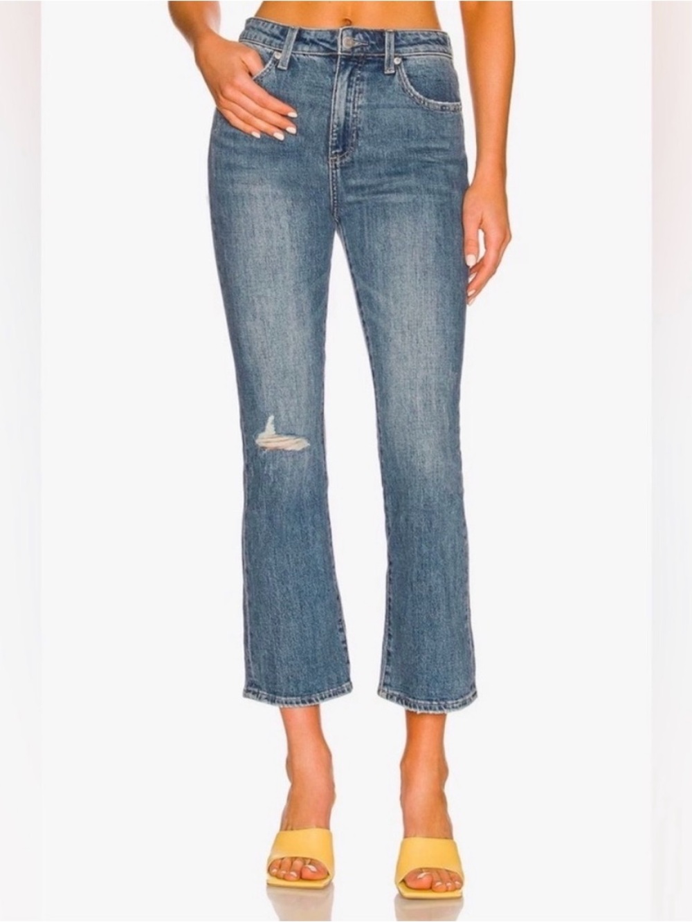 Pistola Lennon High Rise Crop Boot Cut Jeans Medium Wash Size 28